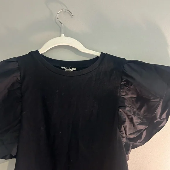 Black Ruffled Sleeve Bodysuit - Picture 2 of 3